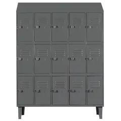 MOVILOCKERS - Locker Alta Resistencia 5 Cuerpos 5 Puerta(s) 5 Repisa(s) 137xx45 cm Gris Eco