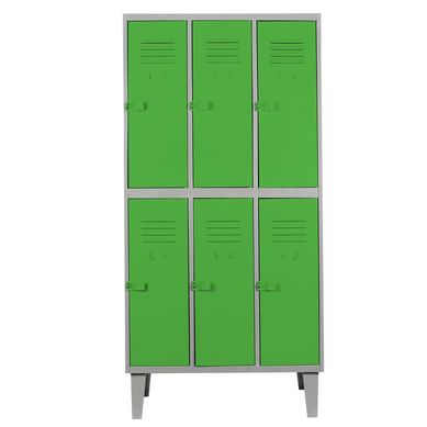 Lockers alta resistencia 170x83x45 cm 3 cuerpo 6 puerta verde
