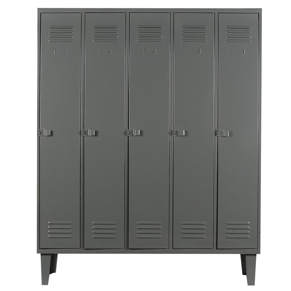 MOVILOCKERS - Locker Alta Resistencia 5 Cuerpos 5 Puerta(s) 5 Repisa(s) 137xx45 cm Gris Eco