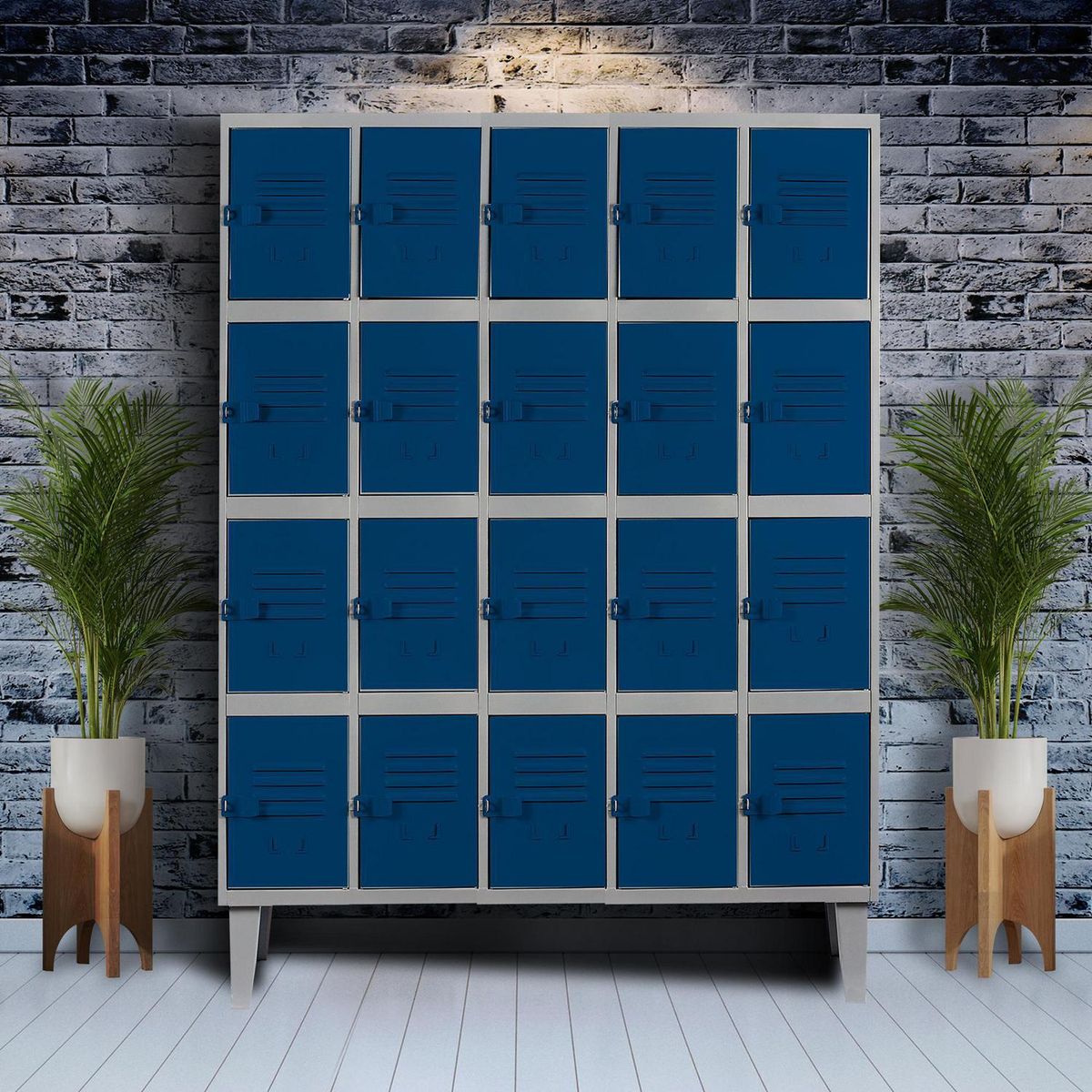 MOVILOCKERS - Locker Alta Resistencia 5 Cuerpos 20 Puerta(s) 137x170x45 cm Azul
