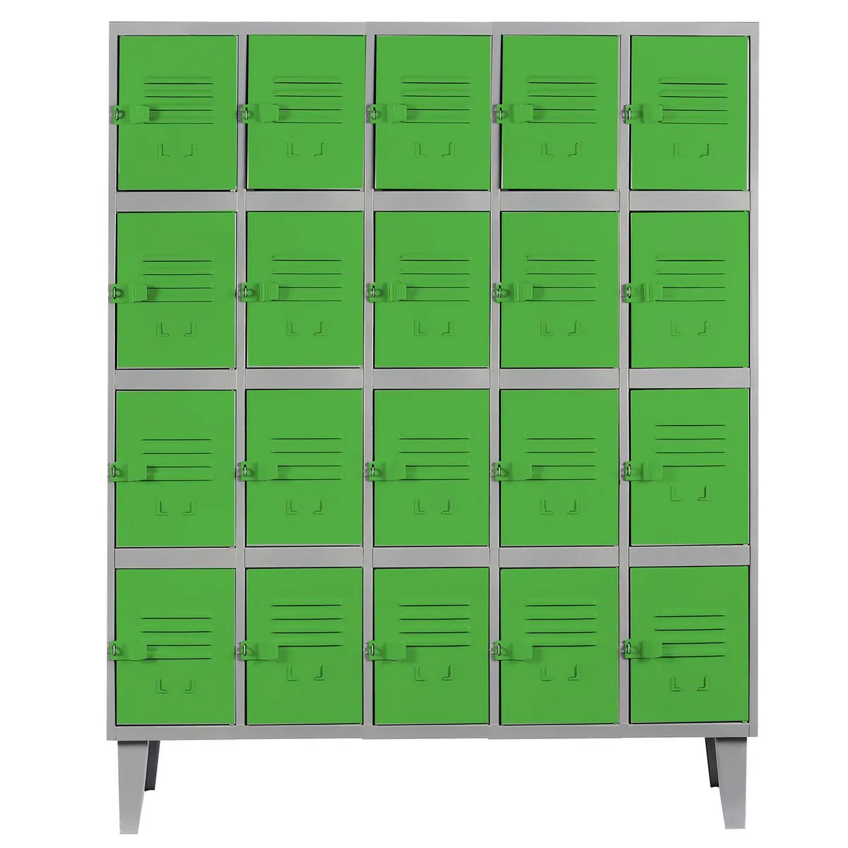 MOVILOCKERS - Locker Alta Resistencia 5 Cuerpos 20 Puerta(s) 137x170x45 cm Verde
