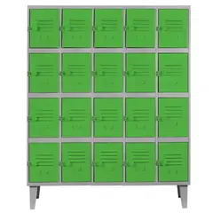 MOVILOCKERS - Locker Alta Resistencia 5 Cuerpos 20 Puerta(s) 137x170x45 cm Verde