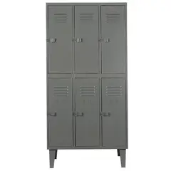 MOVILOCKERS - Locker Alta Resistencia 3 Cuerpos 6 Puerta(s) 83x170x45 cm Gris Eco