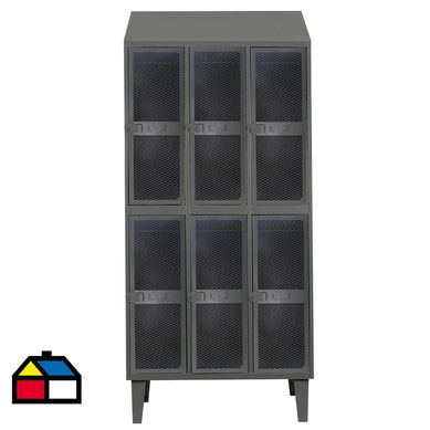 Lockers alta resistencia 190x83x45 cm 3 cuerpo 6 puerta malla tech