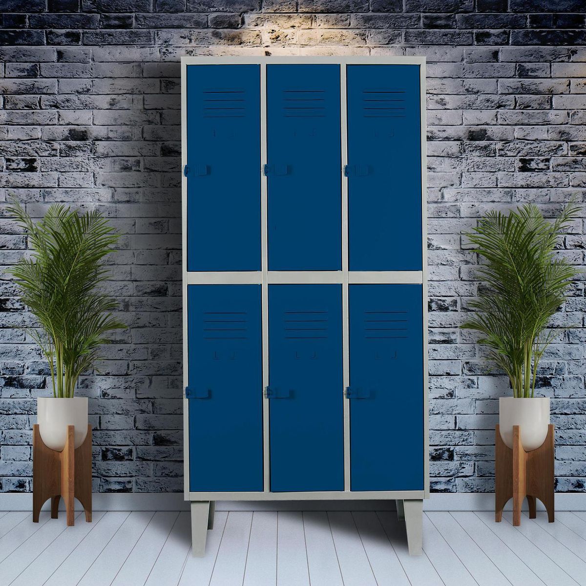 MOVILOCKERS - Locker Alta Resistencia 3 Cuerpos 6 Puerta(s) 83x170x45 cm Azul