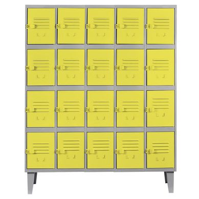 Lockers alta resistencia 170x137x45 cm 5 cuerpo 20 puerta amarillo