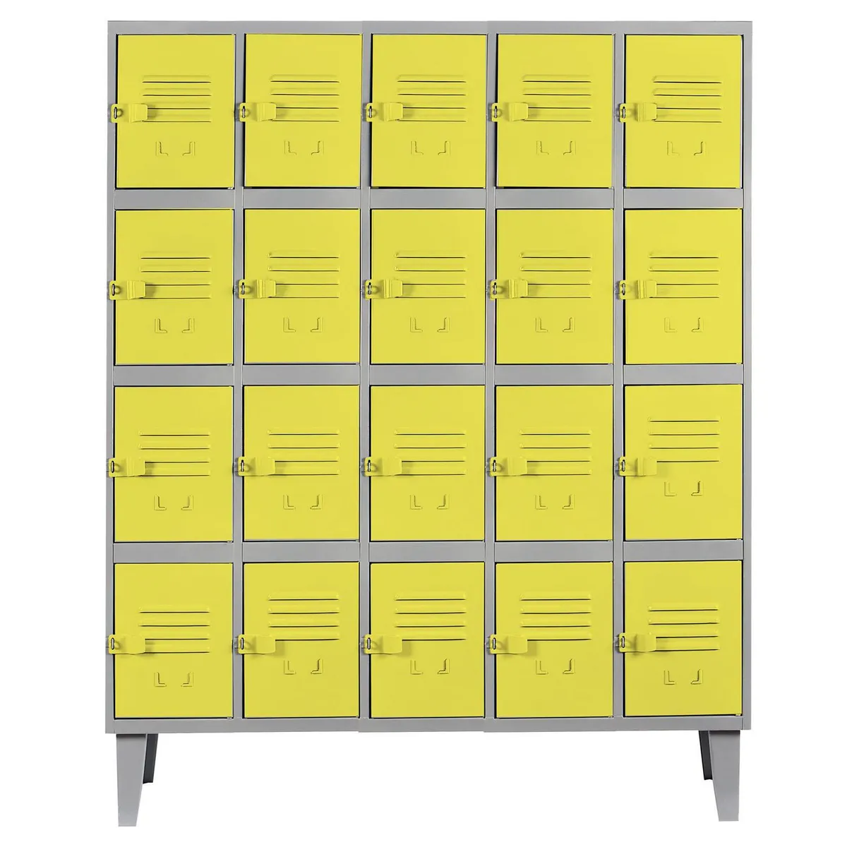 MOVILOCKERS - Locker Alta Resistencia 5 Cuerpos 20 Puerta(s) 137x170x45 cm Amarillo
