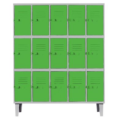 Lockers alta resistencia170x137x45 cm 5 cuerpo 15 puerta verde
