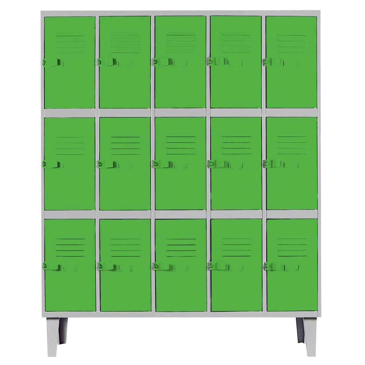 MOVILOCKERS - Locker Alta Resistencia 5 Cuerpos 15 Puerta(s) 137x170x45 cm Verde