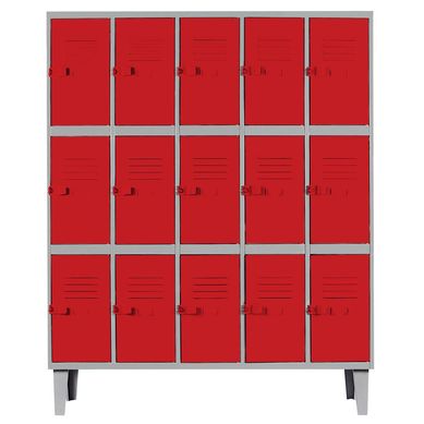 Lockers alta resistencia 170x137x45 cm 5 cuerpo 15 puerta rojo