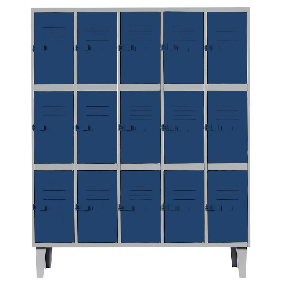 MOVILOCKERS - Locker Alta Resistencia 5 Cuerpos 15 Puerta(s) 137x170x45 cm Azul