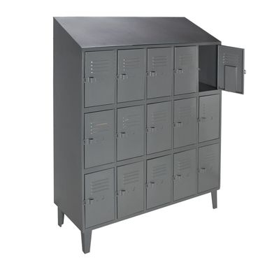 Lockers alta resistencia 190x137x45 cm 5 cuerpo 15 puerta tech