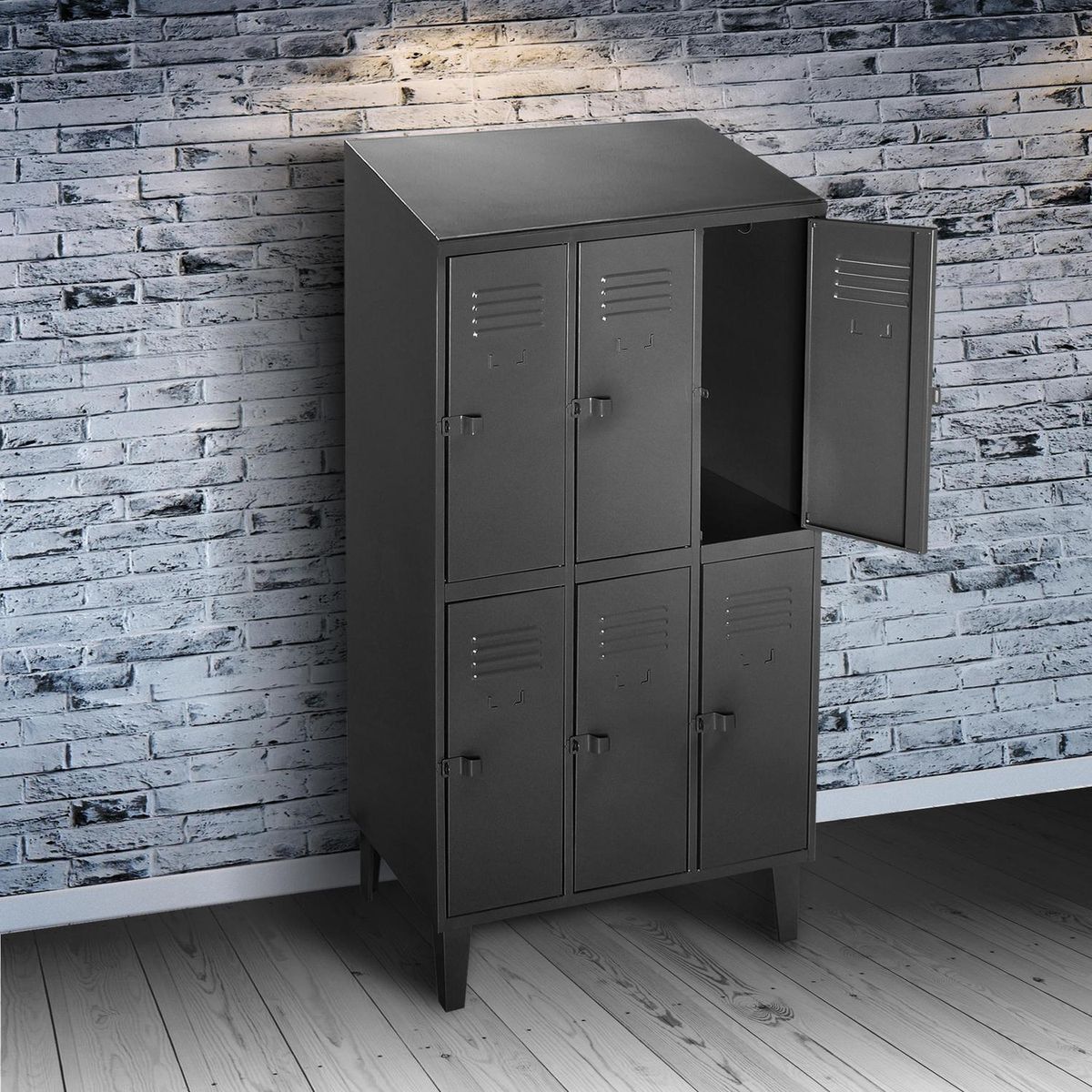 MOVILOCKERS - Locker Alta Resistencia 3 Cuerpos 6 Puerta(s) 83x190x45 cm Gris Eco