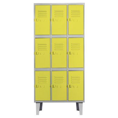 Lockers alta resistencia170x83x45 cm 3 cuerpo 9 puerta amarillo