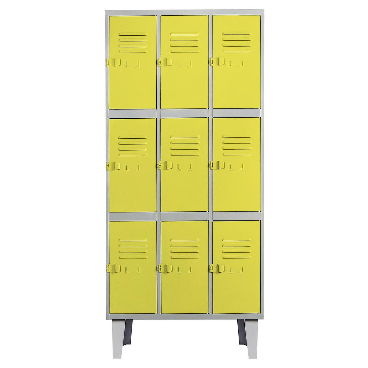MOVILOCKERS - Locker Alta Resistencia 3 Cuerpos 9 Puerta(s) 83x170x45 cm Amarillo