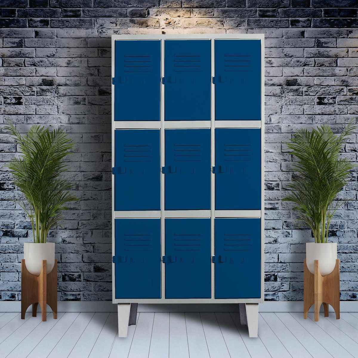 MOVILOCKERS - Locker Alta Resistencia 3 Cuerpos 9 Puerta(s) 83x170x45 cm Azul