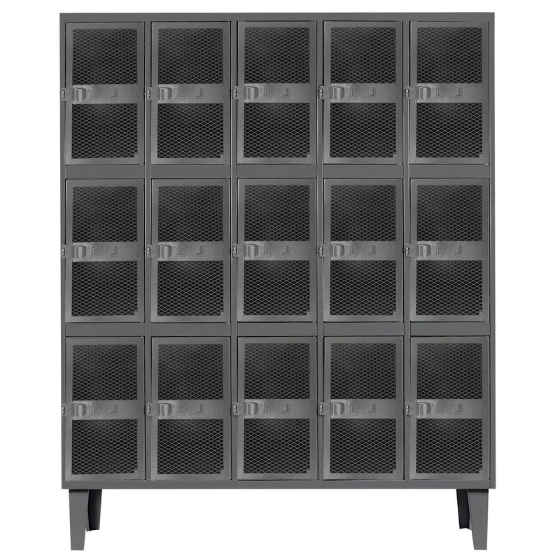 MOVILOCKERS - Locker Alta Resistencia 5 Cuerpos 15 Puerta(s) 137x170x45 cm Gris Eco