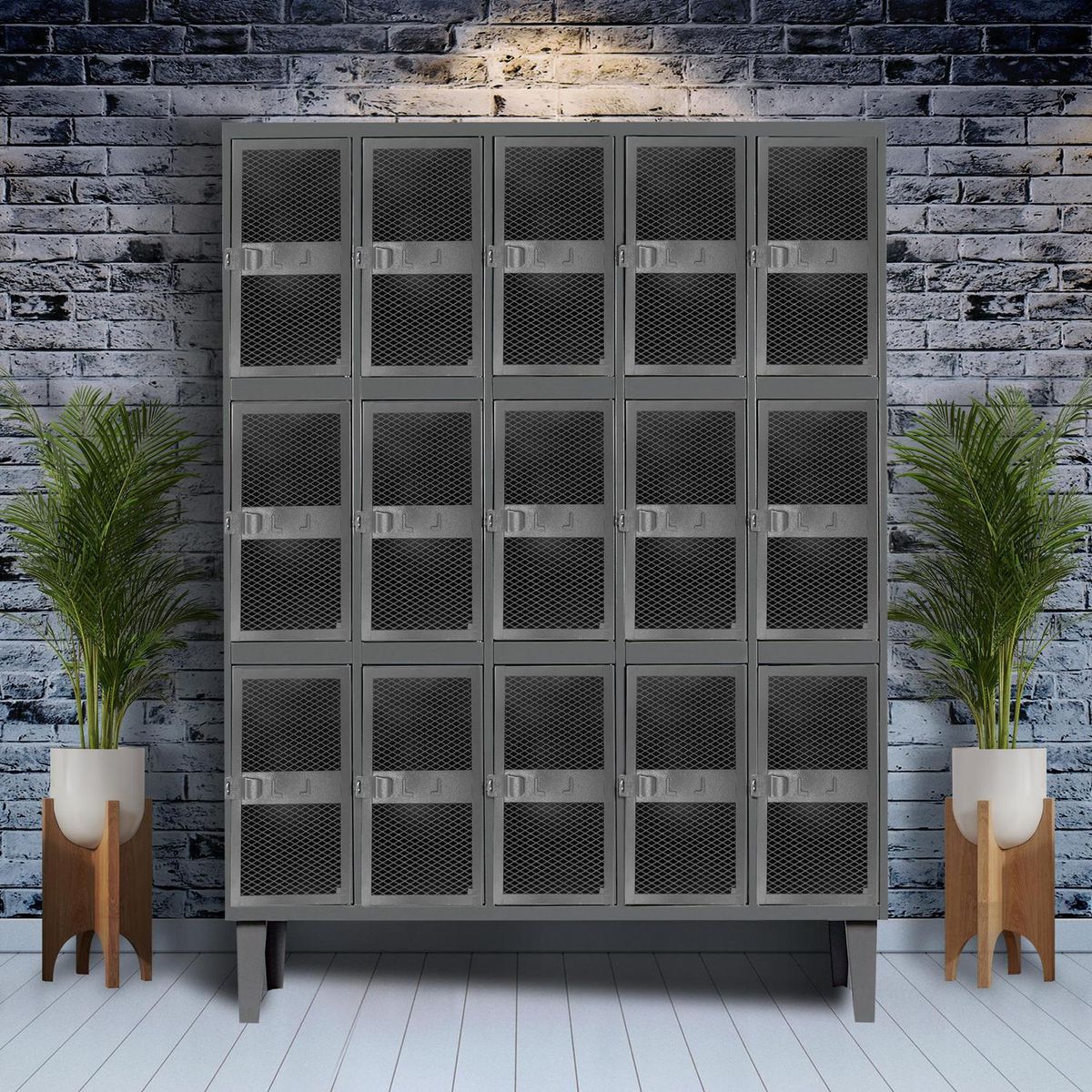 MOVILOCKERS - Locker Alta Resistencia 5 Cuerpos 15 Puerta(s) 137x170x45 cm Gris Eco