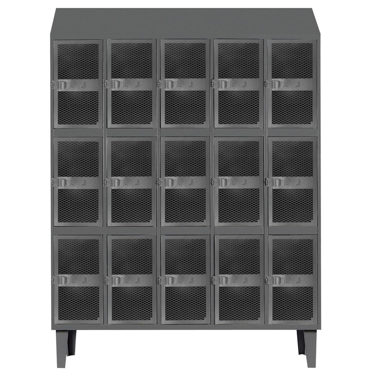 MOVILOCKERS - Locker Alta Resistencia 5 Cuerpos 15 Puerta(s) 137x190x45 cm Gris Eco