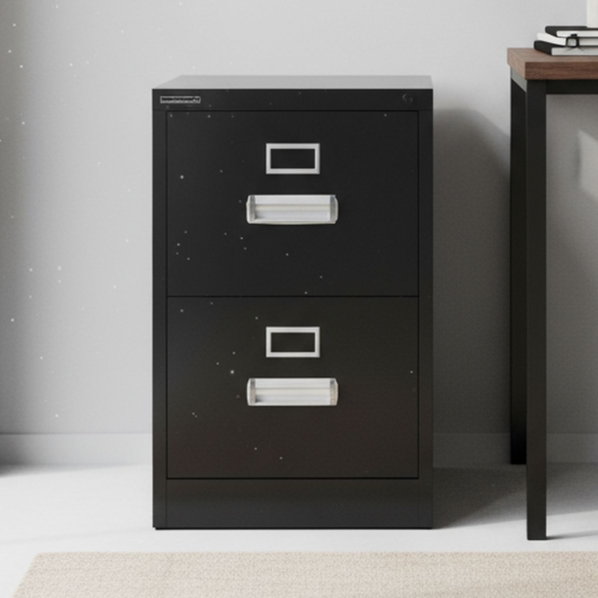 MOVILOCKERS - Kardex ensamblado 72x47x60 cm 2 cajones negro mate