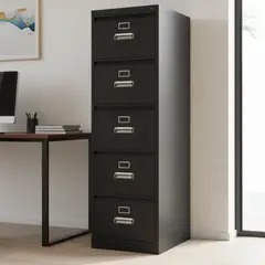 MOVILOCKERS - Kardex ensamblado 163x48x71 cm 5 cajones negro mate