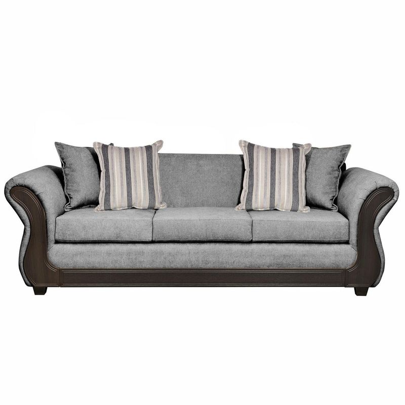 INNOVAMUEBLES - Sofá 3 cuerpos Palermo 238x86x90 cm Gris
