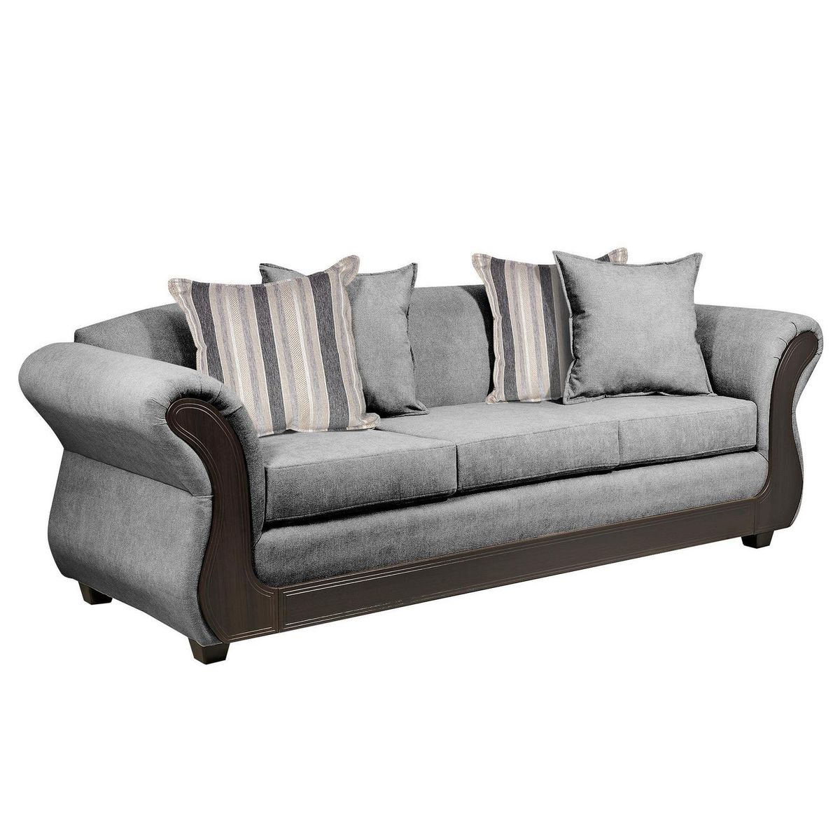 INTERMUEBLES - Sofá 3 cuerpos Palermo 238x86x90 cm Gris