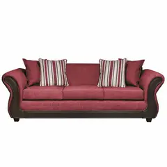 INTERMUEBLES - Sofá 3 cuerpos Palermo 238x86x90 cm Rojo