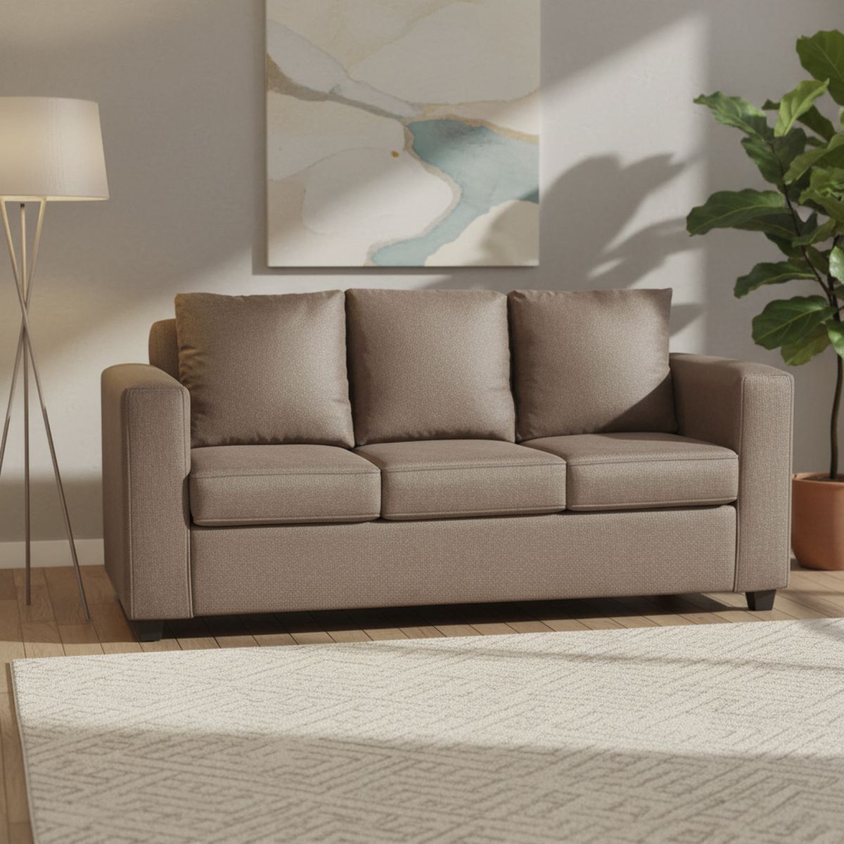 INTERMUEBLES - Sofá 3 cuerpos Marco 186x87x80 cm Beige