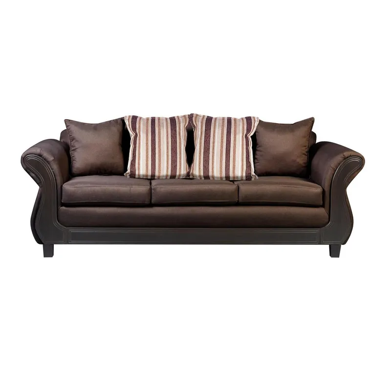 INTERMUEBLES - Sofá 3 cuerpos Palermo 238x86x90 cm Café Claro