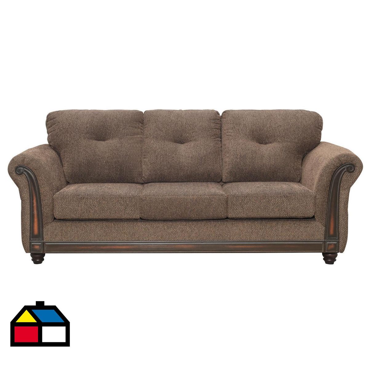 INTERMUEBLES - Sofá 3 cuerpos Burgos 225x94x93 cm Chocolate