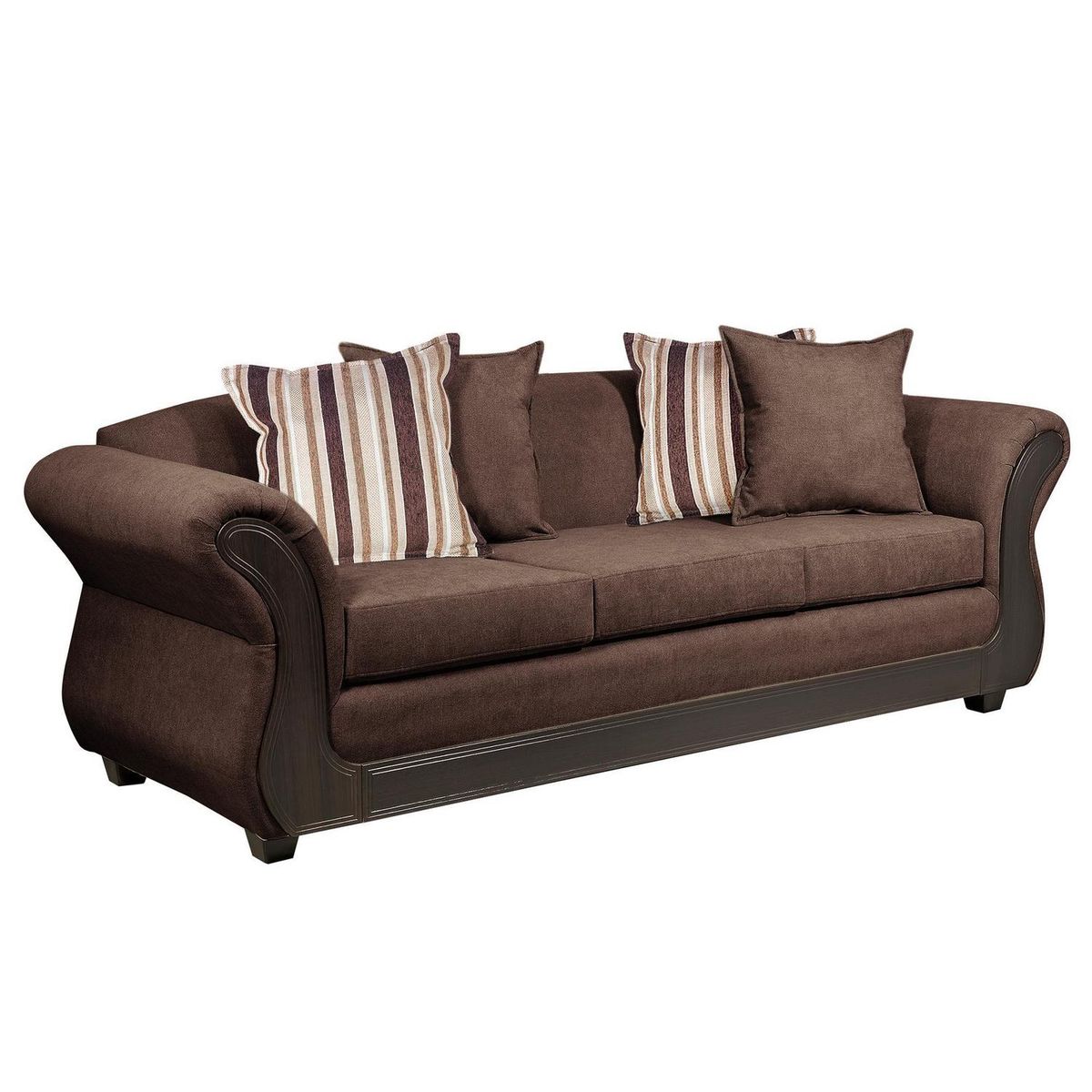 INTERMUEBLES - Sofá 3 cuerpos Palermo 238x86x90 cm Chocolate