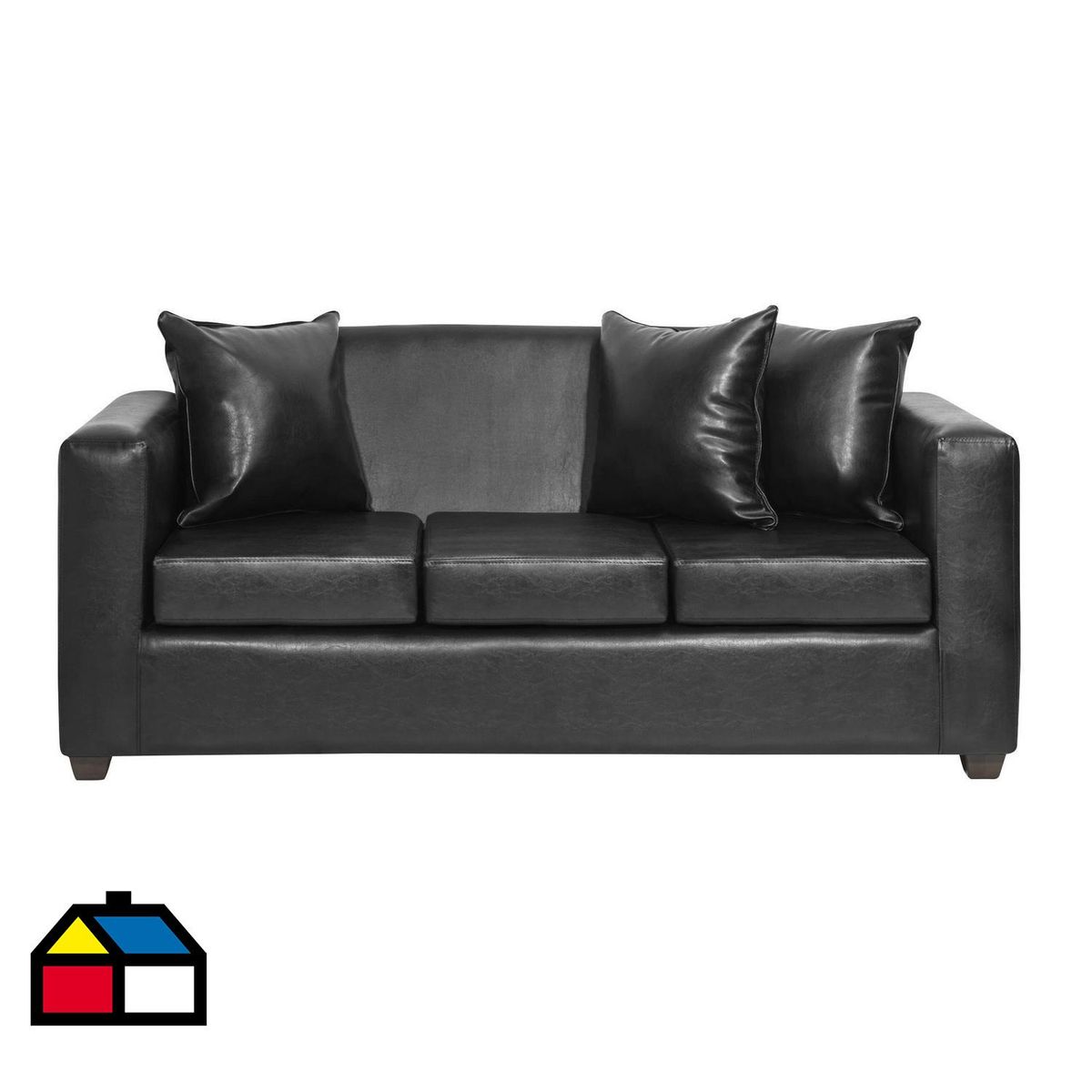 INTERMUEBLES - Sofá 3 cuerpos Marco 186x87x80 cm Negro
