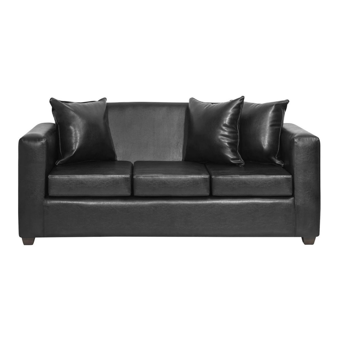 INTERMUEBLES - Sofá 3 cuerpos Marco 186x87x80 cm Negro