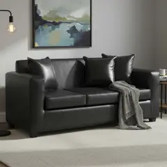 INTERMUEBLES - Sofá 3 cuerpos Marco 186x87x80 cm Negro