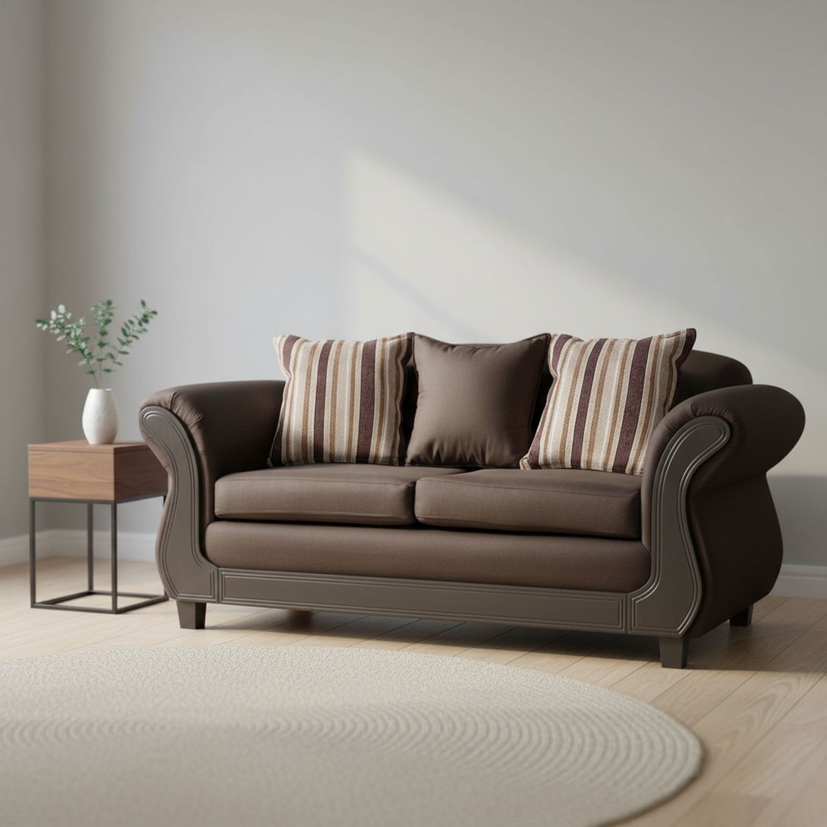 INTERMUEBLES - Sofá 2 cuerpos Palermo 192x86x90 cm Café