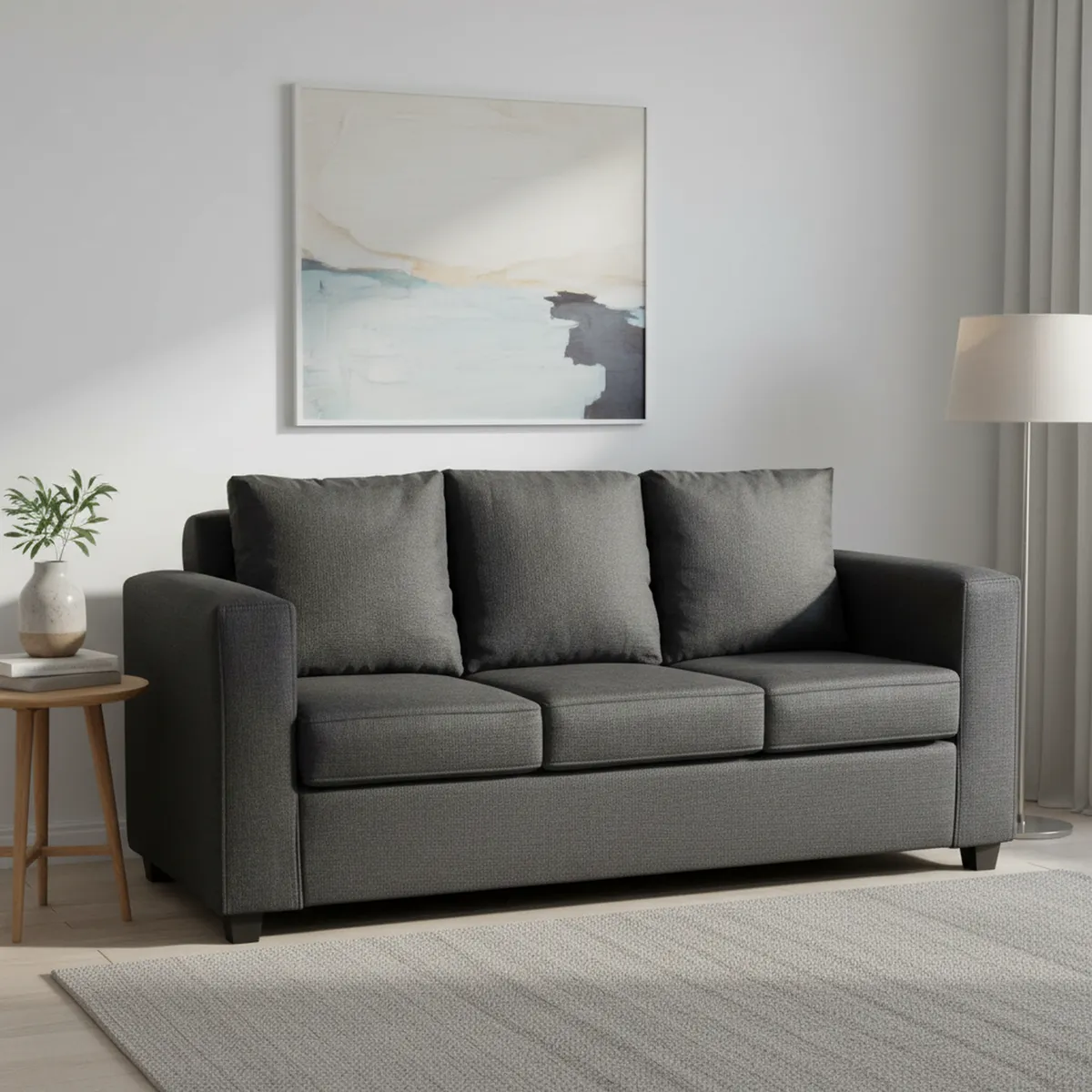 INTERMUEBLES - Sofá 3 cuerpos Marco 186x87x80 cm Gris