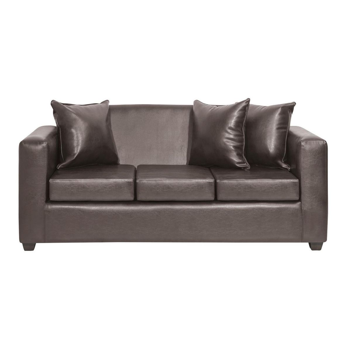 INTERMUEBLES - Sofá 3 cuerpos Marco 186x87x80 cm Café