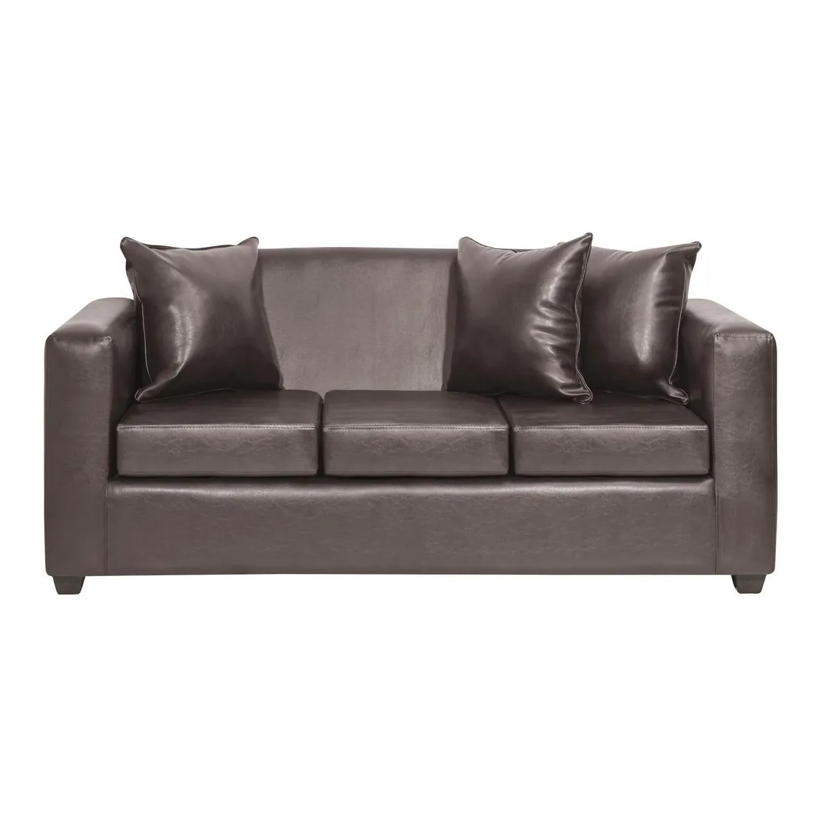 INTERMUEBLES - Sofá 3 cuerpos Marco 186x87x80 cm Café