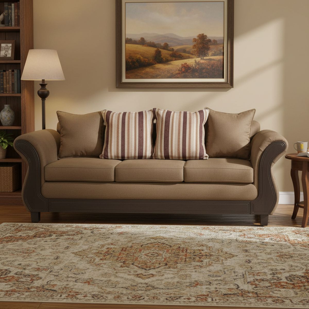 INTERMUEBLES - Sofá 3 cuerpos Palermo 238x86x90 cm Beige