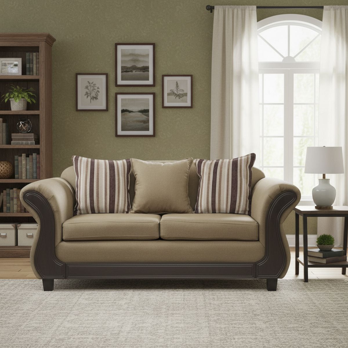 INTERMUEBLES - Sofá 2 cuerpos Palermo 192x86x90 cm Beige