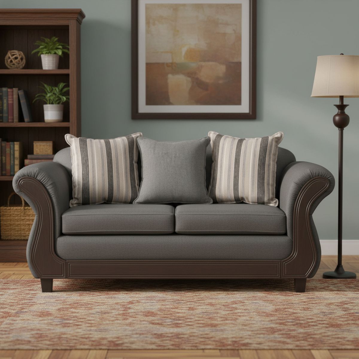 INTERMUEBLES - Sofá 2 cuerpos Palermo 192x86x90 cm Gris