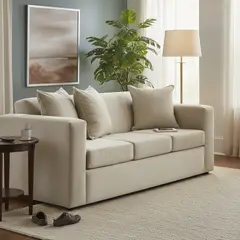 INTERMUEBLES - Sofá 3 cuerpos Marco 186x87x80 cm Beige