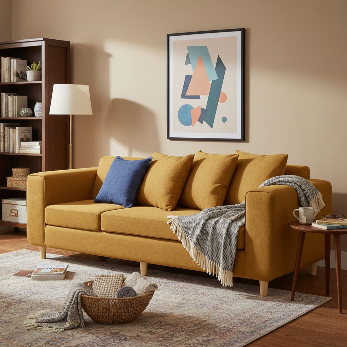 INTERMUEBLES - Sofá 3 cuerpos Eagle 222x81x89 cm Amarillo