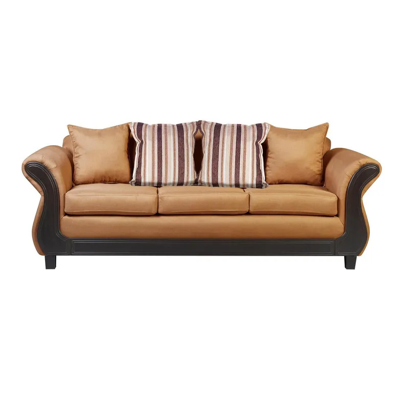 INTERMUEBLES - Sofá 3 cuerpos Palermo 238x86x90 cm Oro