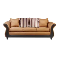 INTERMUEBLES - Sofá 3 cuerpos Palermo 238x86x90 cm Café