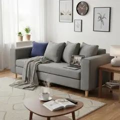 INTERMUEBLES - Sofá 3 cuerpos Eagle 222x81x89 cm Gris