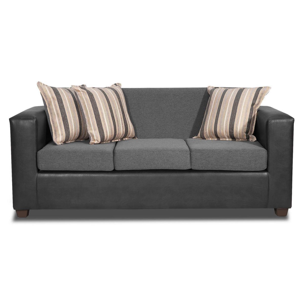 INTERMUEBLES - Sofá 3 cuerpos Invictus 186x87x80 cm Gris Oscuro