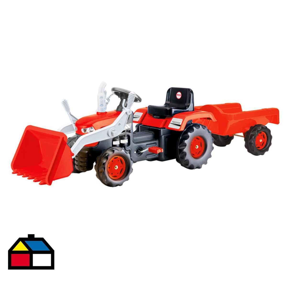 KIDSCOOL - Tractor Infantil a Pedales Maxi ranch Rojo 