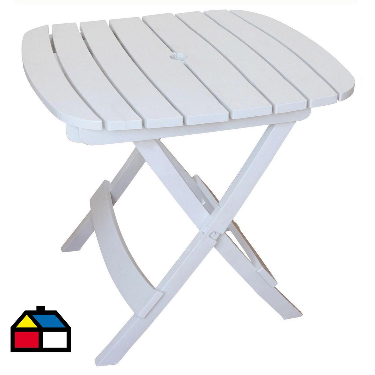 BE DESIGN - Mesa Plegable Diamantina Rectangular Plástico 70x70x74 cm Blanco